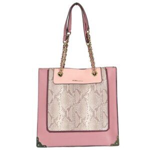 BCBGeneration Morgan Tote pink snakeskin folio bag
